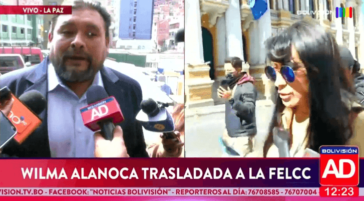 Fotografía de  Wilma Alanoca es trasladada a la FELCC tras ser interceptada en Plaza Murillo