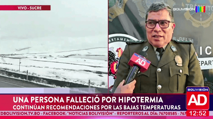 Fotografía de  Una persona falleció por hipotermia en Sucre