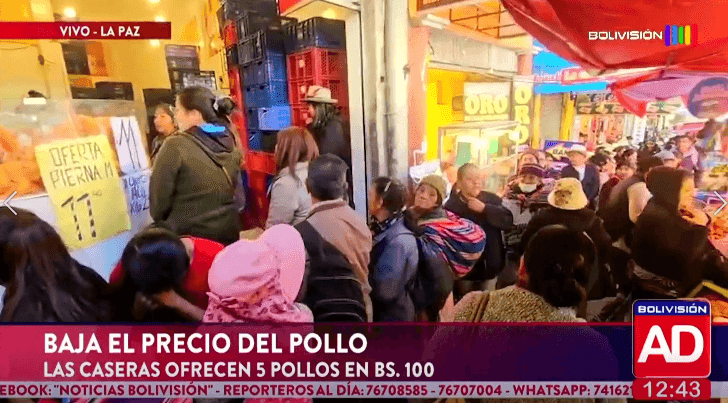 Fotografía de Bajó el precio del pollo y comerciantes ofrecen cinco unidades por Bs 100 en La Paz