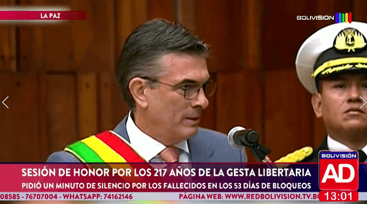 Fotografía de Sesión de honor por los 217 años de la gesta libertaria de La Paz