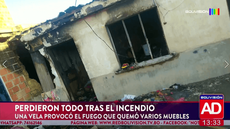 Fotografía de Perdieron todo tras un incendio provocado por una vela en El Alto