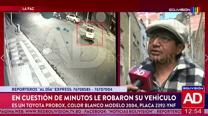 Fotografía de Robaron un vehículo en cuestión de minutos en La Paz