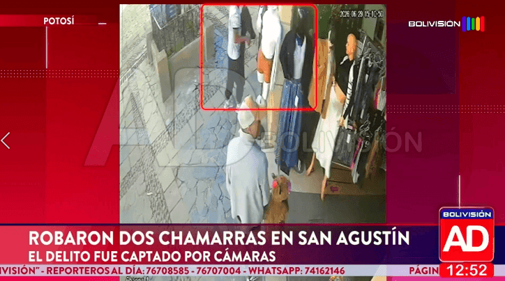 Fotografía de  Robaron dos chamarras en San Agustín y el hecho fue captado por cámaras en Potosí