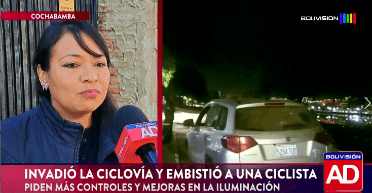 Fotografía de Vehículo invadió la ciclovía y embistió a una ciclista en Cochabamba