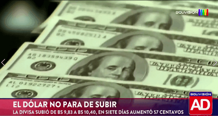 Fotografía de El dólar no deja de subir: la cotización oficial pasó de Bs 9,83 a Bs 10,40 en siete días