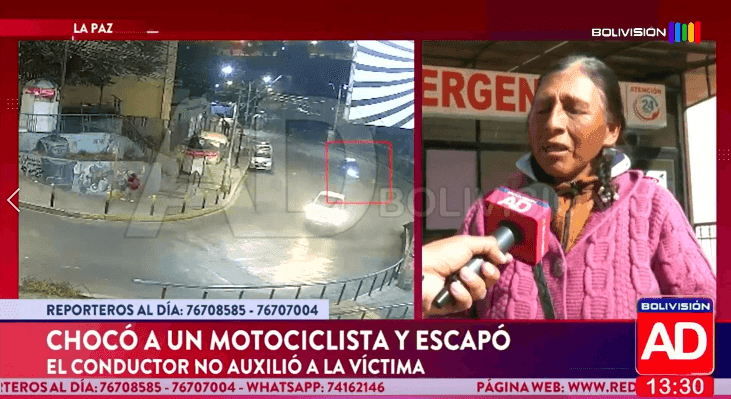 Fotografía de Chocó a un motociclista y escapó; el conductor no auxilió a la víctima en La Paz