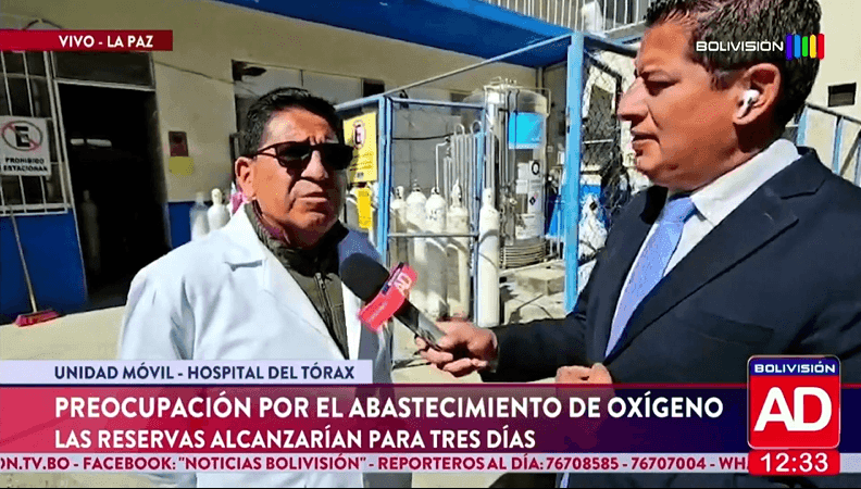 Fotografía de Preocupación por el abastecimiento de oxígeno: las reservas del Hospital del Tórax alcanzarían para tres días en La Paz