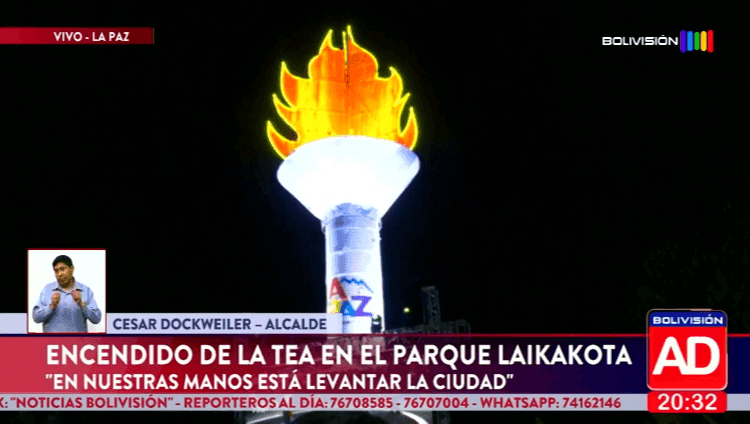 Fotografía de La Paz inicia las Fiestas Julias con el encendido de la Tea en el parque Laikakota