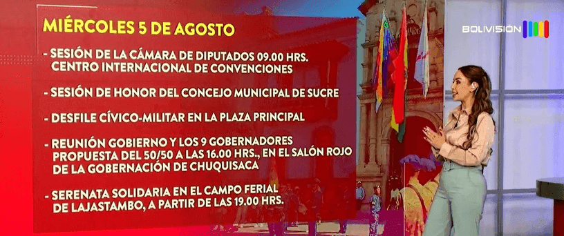 Fotografía de Presentaron la agenda oficial de actividades por los 201 años de Bolivia para el 6 de agosto