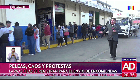 Fotografía de Filas, protestas y peleas marcaron el envío de encomiendas por la falta de diésel en Cochabamba