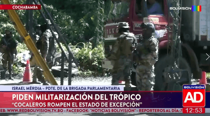 Fotografía de  Sectores piden militarización del Trópico de Cochabamba