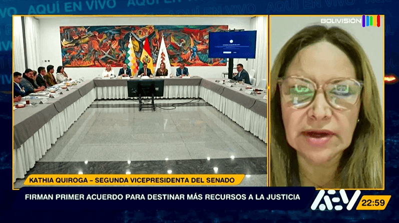 Fotografía de Senadora Kathia Quiroga explicó el acuerdo para aumentar recursos destinados a la Justicia boliviana