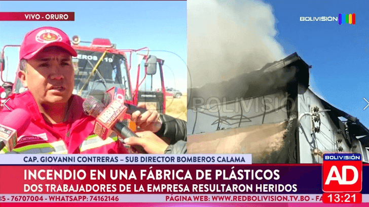 Fotografía de Incendio en fábrica de plásticos deja dos heridos en Oruro