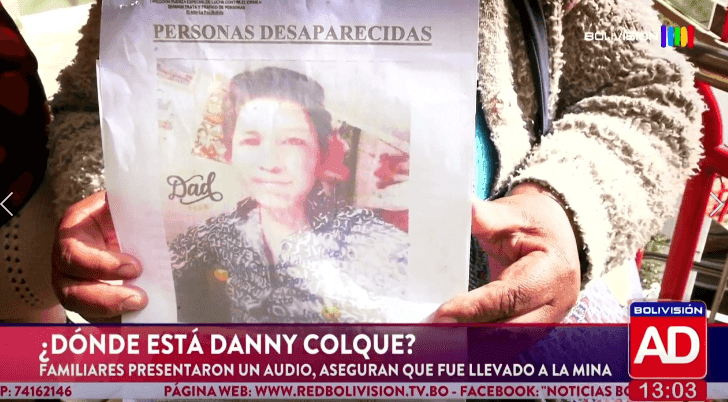 Fotografía de Caso Danny Colque: familia presentó una grabación y la Policía inició pericias