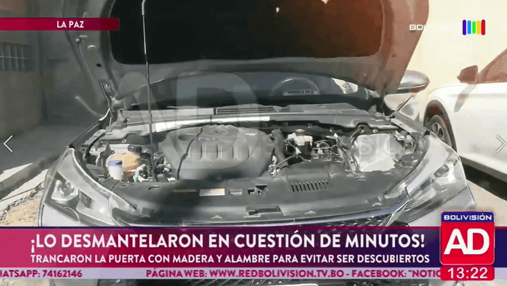 Fotografía de Delincuentes desmantelaron un vehículo y bloquearon el ingreso para evitar ser descubiertos en El Alto