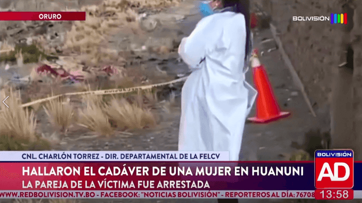 Fotografía de Oruro registró un nuevo caso de feminicidio tras hallazgo de una mujer en Huanuni
