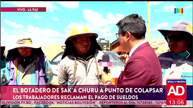 Fotografía de Botadero de Sak’a Churu está a punto de colapsar y trabajadores reclaman sueldos