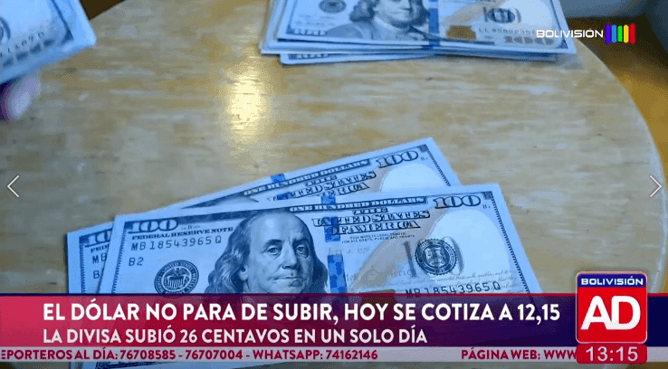 Fotografía de El dólar oficial volvió a subir y alcanzó los Bs 12,15