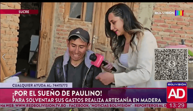 Fotografía de Paulino elaboró artesanías en madera para salir adelante