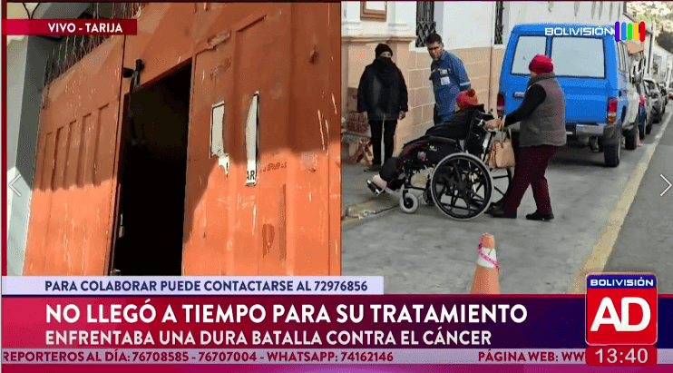 Fotografía de Paciente con cáncer fallece en Tarija tras no llegar a tiempo a su tratamiento