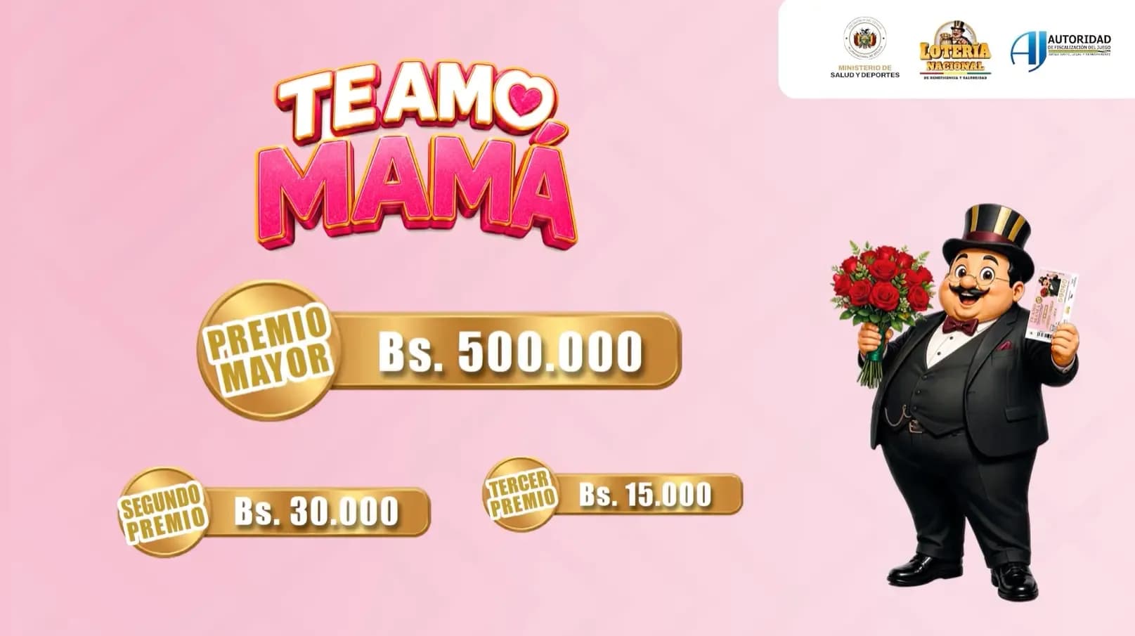 Fotografía de Lotería Nacional entrega Bs 500.000 como Premio Mayor del sorteo Te Amo Mamá