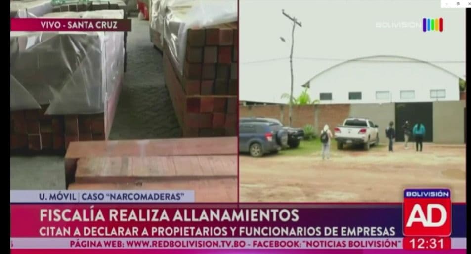 Fotografía de Fiscalía allana galpón en el Parque Industrial por el caso Narcomaderas