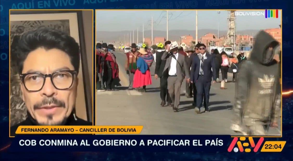Fotografía de Canciller Fernando Aramayo analiza el diálogo, la pacificación y la crisis que atraviesa Bolivia