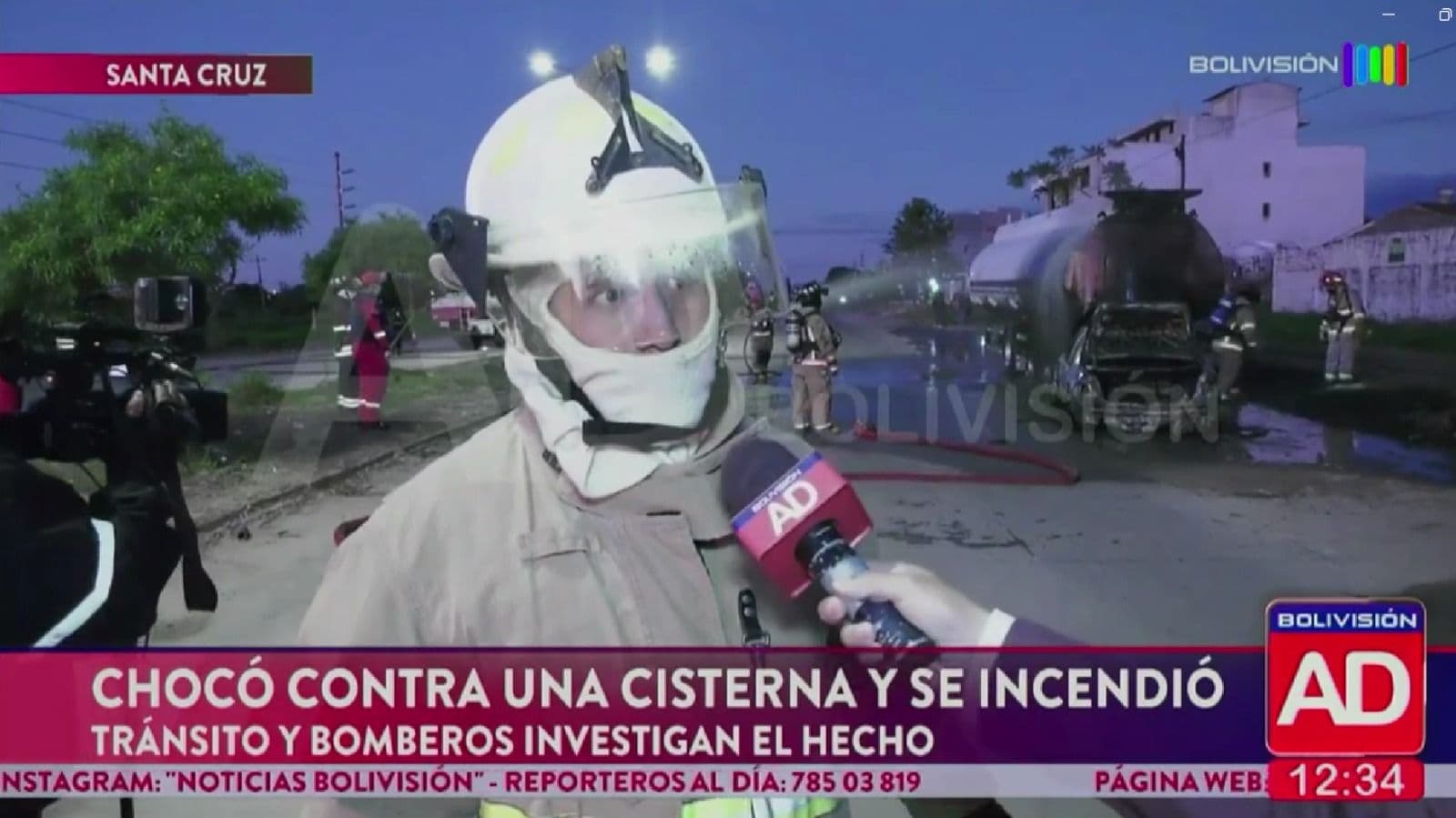 Fotografía de Vehículo choca contra un camión cisterna y provoca un voraz incendio en la avenida Santos Dumont
