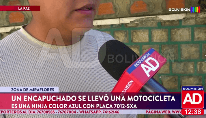 Fotografía de Encapuchado robó una motocicleta en Miraflores, La Paz