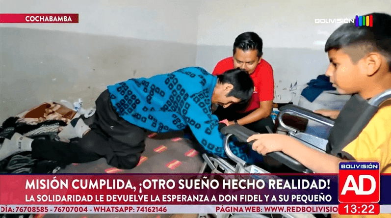 Fotografía de Cumplimos el sueño de Jordan: el niño que cuida a su padre conmueve al país