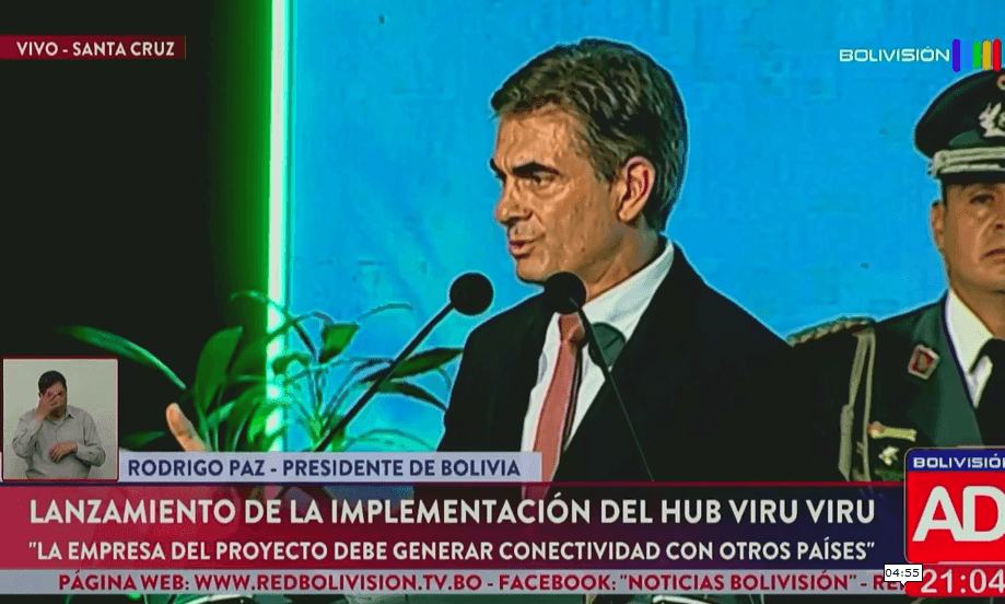 Rodrigo Paz lanza el Hub de Viru Viru: “Santa Cruz se está convirtiendo en la puerta de Bolivia al mundo”