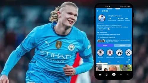 Haaland recibe distinción de Instagram y personaliza su perfil con un fondo celeste