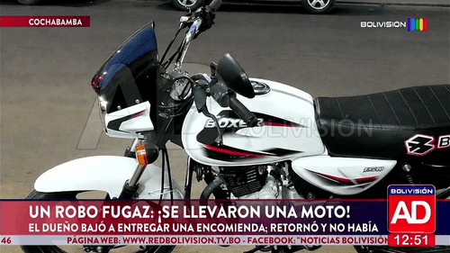 Bajó unos minutos a entregar una encomienda y le robaron la moto