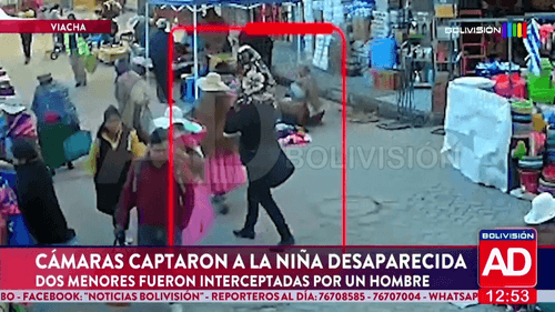  Cámaras captaron a la niña desaparecida en Viacha
