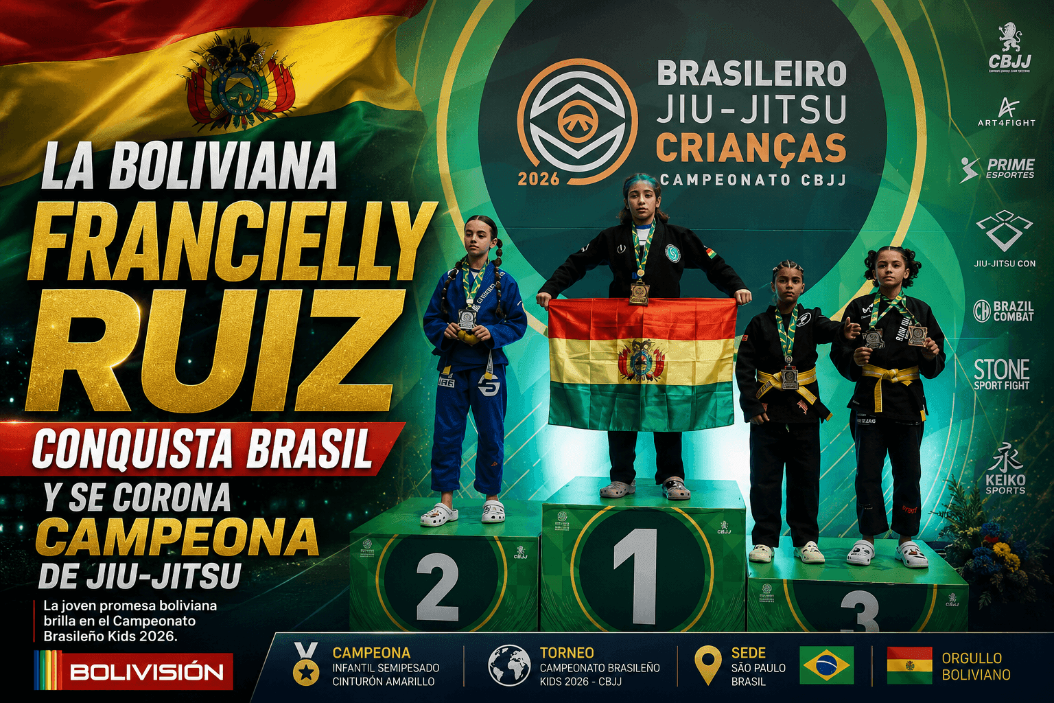 Fotografía de La boliviana Francielly Ruiz se corona campeona de Jiu Jitsu en Brasil