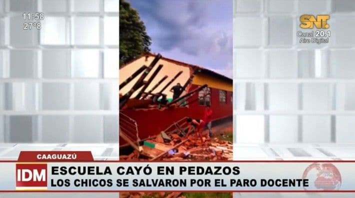 Fotografía de Escuela se derrumbó en Caaguazú
