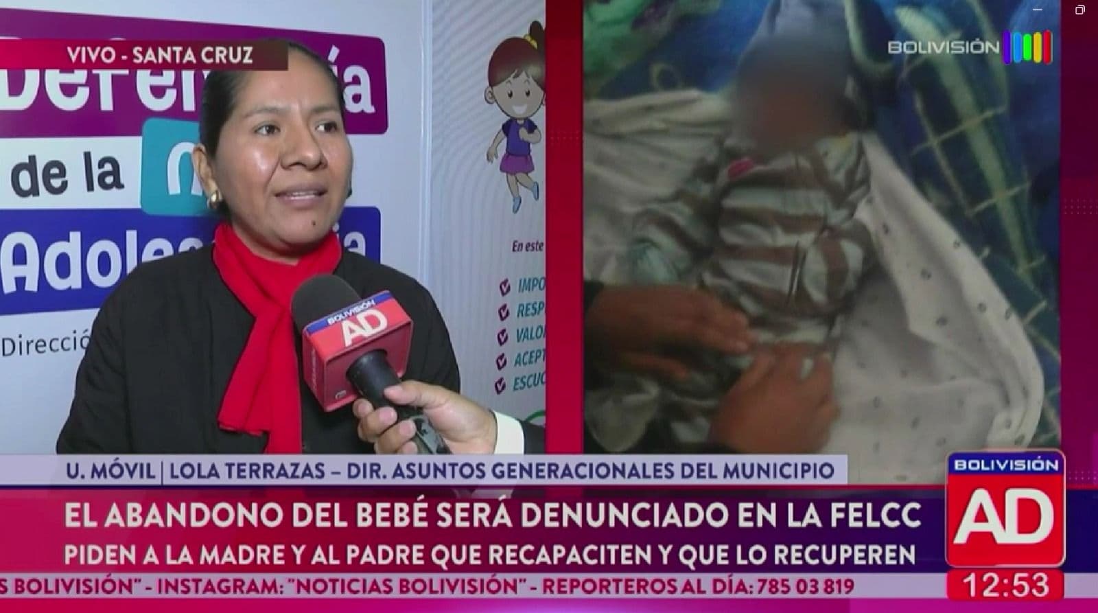 Fotografía de Bebé abandonado bajo la lluvia en Santa Cruz se encuentra estable y bajo protección