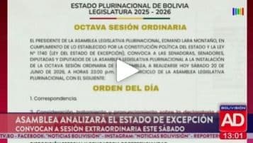 Fotografía de La Asamblea Legislativa analizará este sábado el decreto de estado de excepción