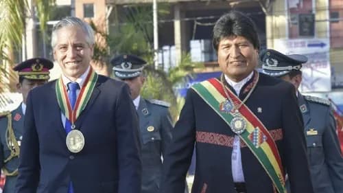 Evo Morales y Álvaro García Linera, hotel Las Américas