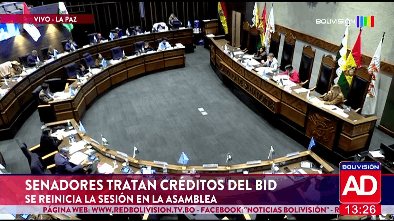 Fotografía de Senadores tratan créditos del BID tras reiniciarse la sesión de la Asamblea